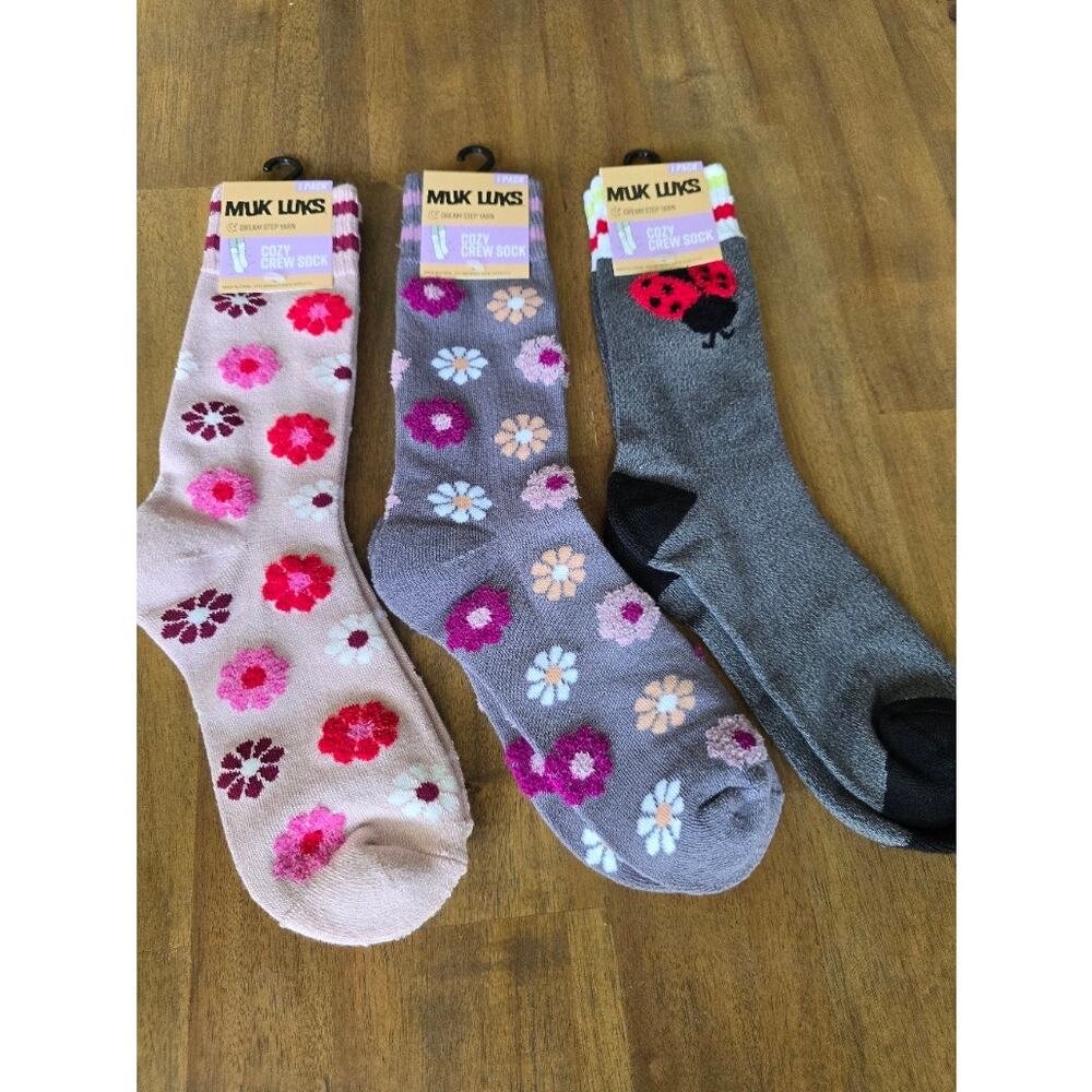 MUK LUKS Women's Dream Step Cozy Crew Sock, 1-Pack Lot of 3